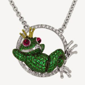 Cadena oro blanco y brillantes