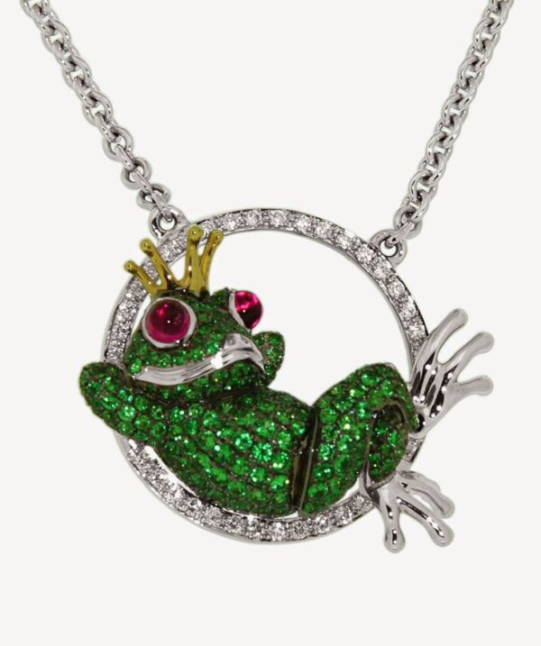 Cadena oro blanco y brillantes